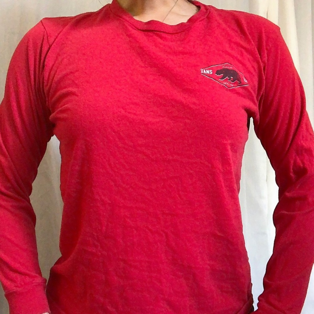 red long sleeve vans shirt